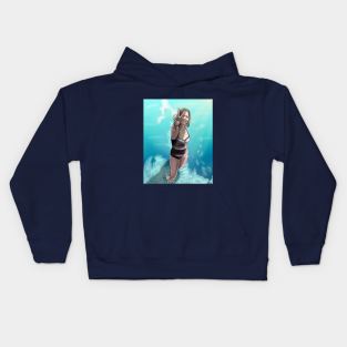 Girl on the beach K Kids Hoodie